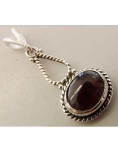 Grenat pendentif en argent