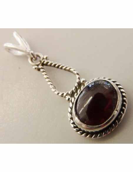 Grenat pendentif en argent