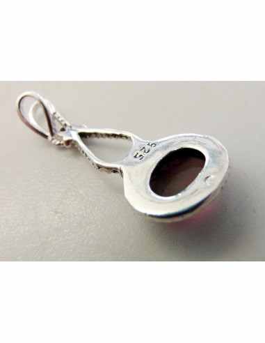 Grenat pendentif en argent
