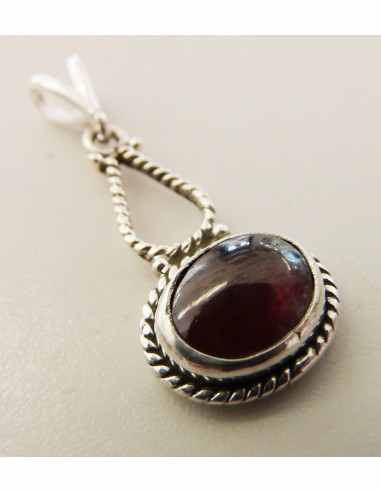 Grenat pendentif en argent