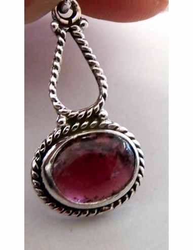 Grenat pendentif en argent