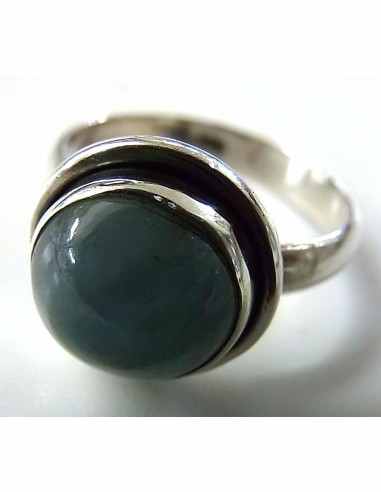 Aigue marine bague ronde argent