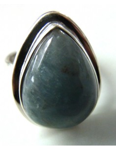 Aigue marine bague ronde argent 2