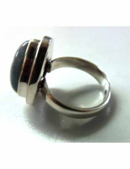 Aigue marine bague ronde argent