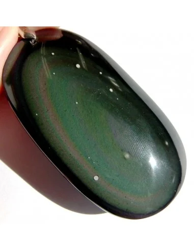 Obsidienne oeil celeste grand pendentif