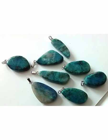 Shattuckite et chrysocolle pendentif