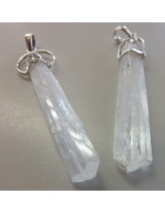 Scolecite - zéolite monté en argent pendentif