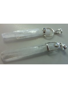 Scolecite - zéolite monté en argent pendentif 2
