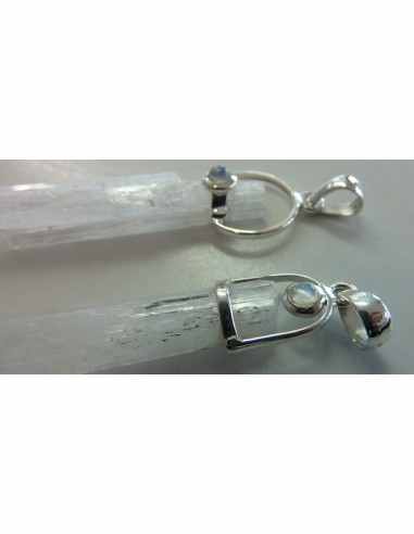 Scolecite - zéolite monté en argent pendentif