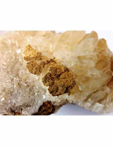 Calcite, fluorite dore cristallisé forme oiseaux