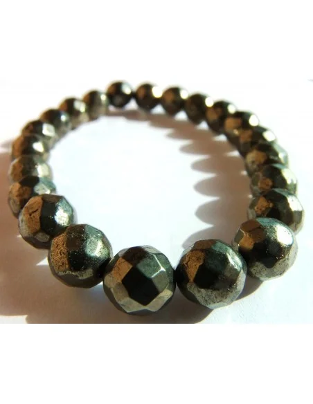 Pyrite facettes en bracelet 8mm Pyrite facettes en bracelet 8mm