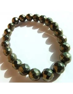 Pyrite facettes en bracelet 8mm 2