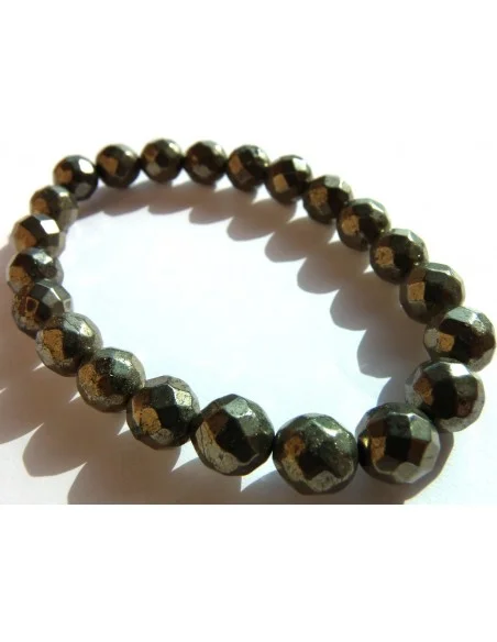 Pyrite facettes en bracelet 8mm Pyrite facettes en bracelet 8mm