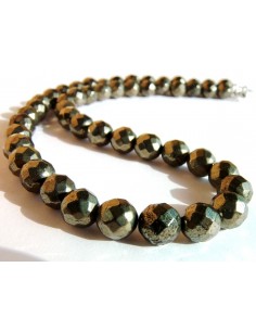 Pyrite 8mm facettes collier 2