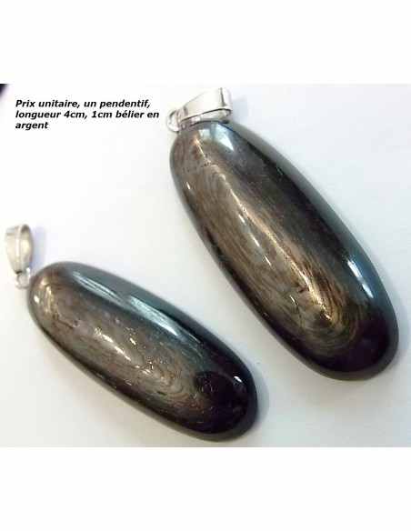 Labradorite purple, Hypersthene pendentif Labradorite purple, Hypersthene pendentif
