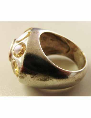 Topaze imperiale bague 9 gemmes