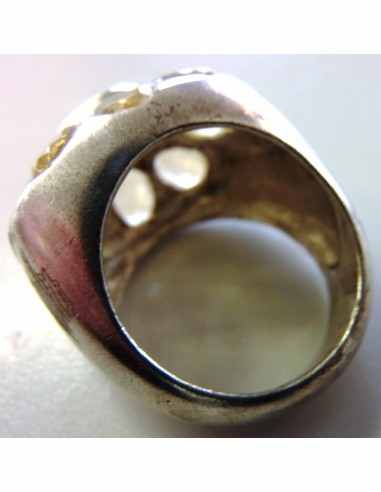 Topaze imperiale bague 9 gemmes