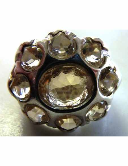 Topaze imperiale bague 9 gemmes