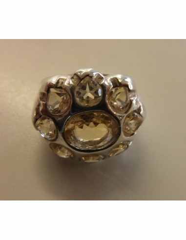 Topaze imperiale bague 9 gemmes
