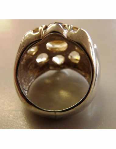 Topaze imperiale bague 9 gemmes