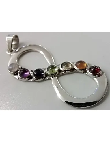 7 chakras pendentif argent