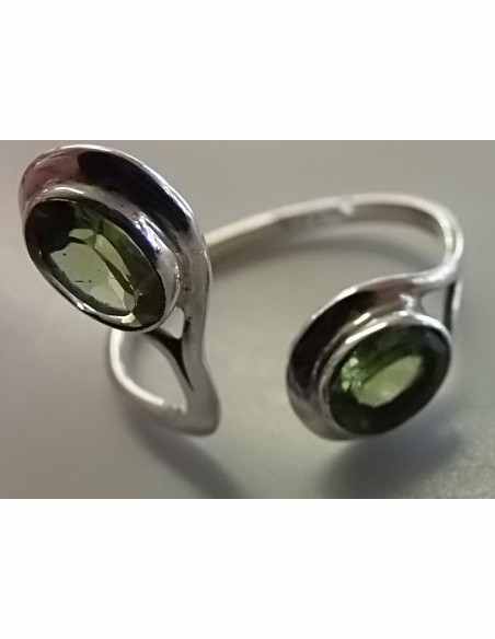 Péridot bague reglable argent