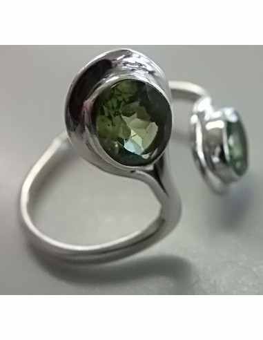Péridot bague reglable argent