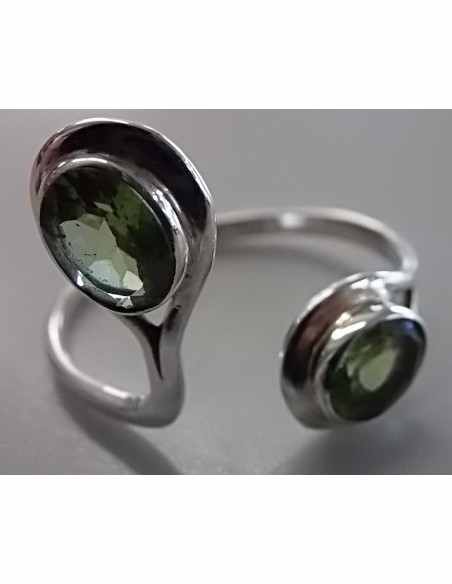 Péridot bague reglable argent