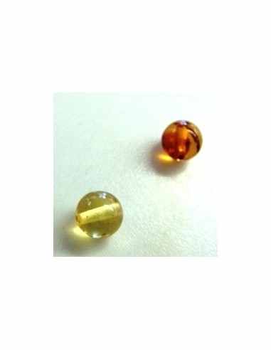 Perles d'ambre boule 4mm création de bijoux