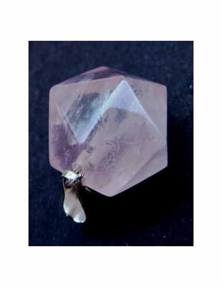 Icosaedre pendentif quartz rose