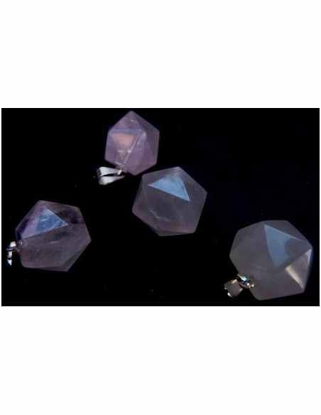 Icosaedre pendentif quartz rose