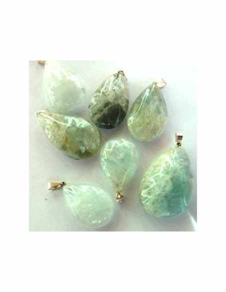 Aigue marine goute pendentif