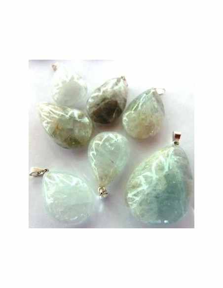 Aigue marine goute pendentif