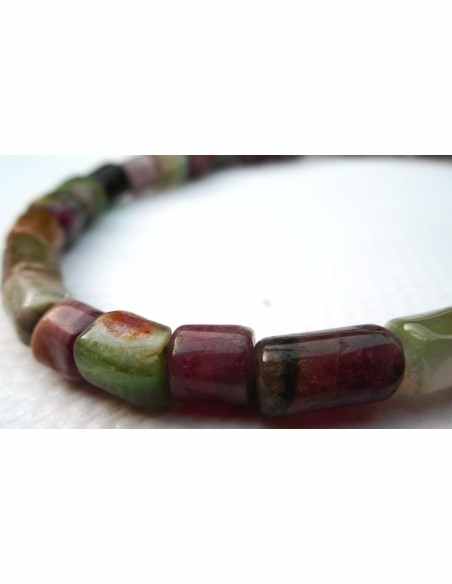 Bracelet hommeTourmaline melon d'eau Bracelet hommeTourmaline melon d'eau
