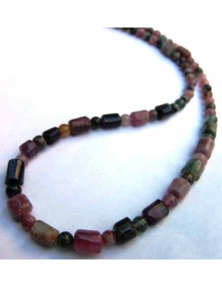 Tourmaline melon d'eau collier