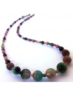 Tourmaline melon d'eau collier 2