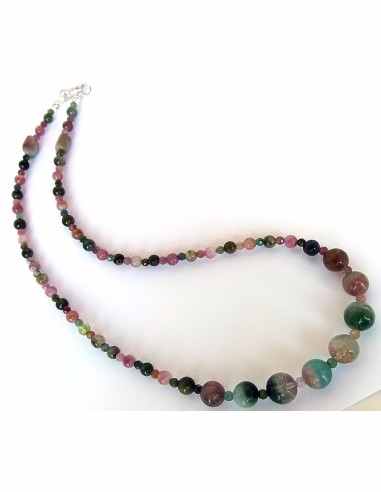 Tourmaline melon d'eau collier