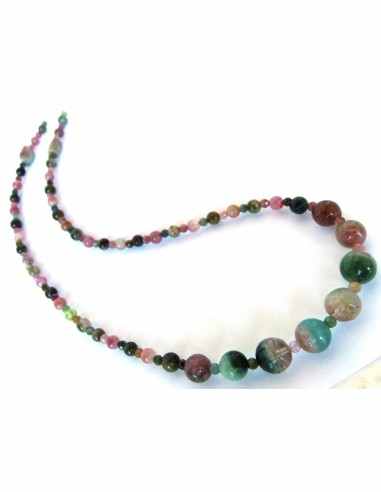 Tourmaline melon d'eau collier