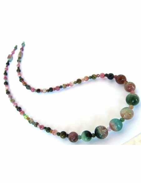 Tourmaline melon d'eau collier