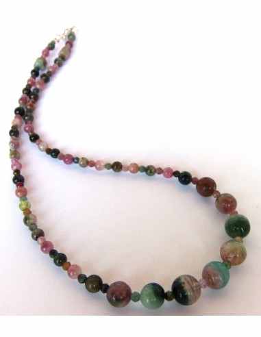 Tourmaline melon d'eau collier
