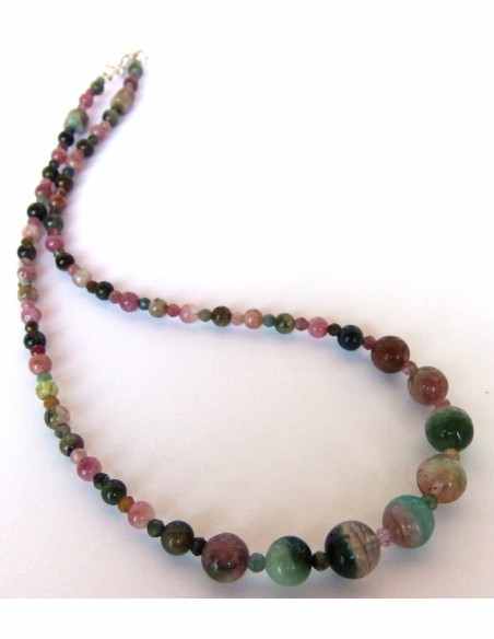 Tourmaline melon d'eau collier