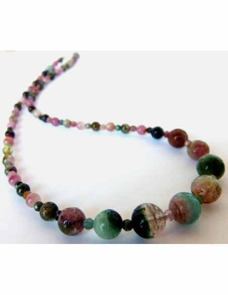 Tourmaline melon d'eau collier