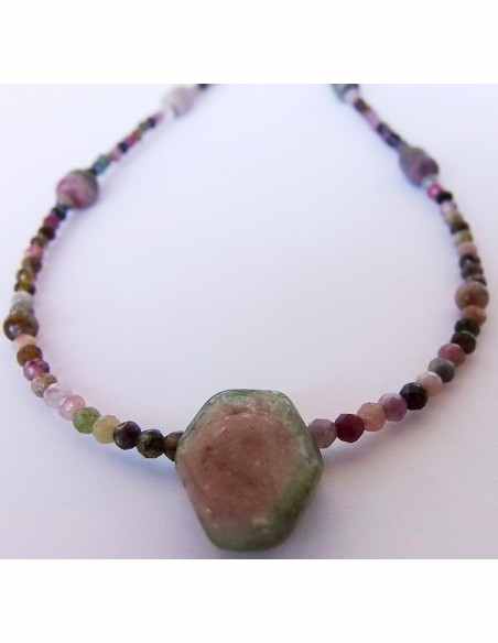 Collier Tourmaline pasteque Collier Tourmaline pasteque