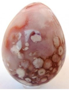 Oeuf calcedoine rose 47mm