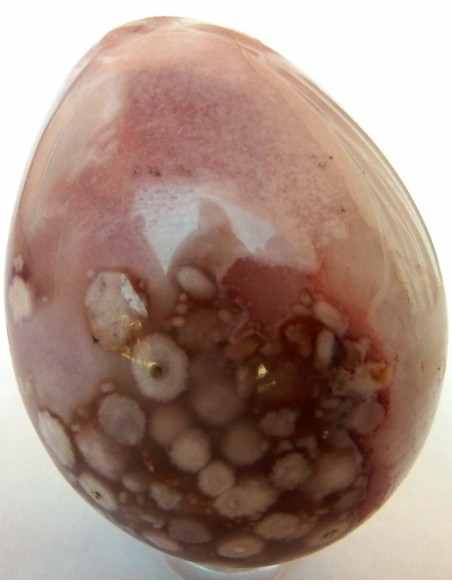 Oeuf calcedoine rose 57 a 60mm