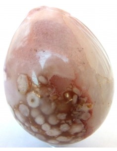 Oeuf calcedoine rose 57 a 60mm 2