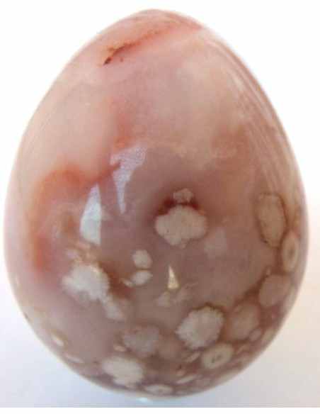 Oeuf calcedoine rose 57 a 60mm
