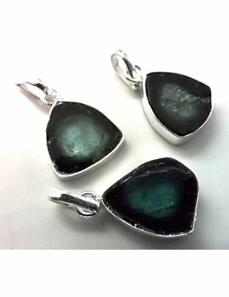 Pendentif tourmaline bleue et verte