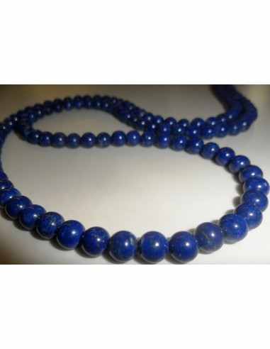 Collier Lapis lazuli sautoir 6mm