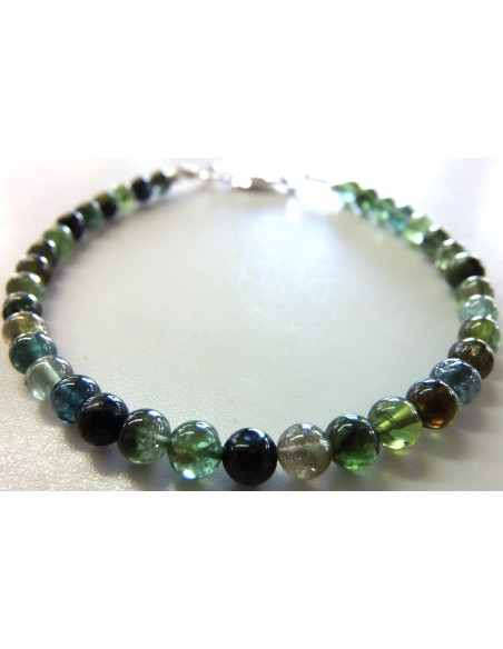 Bracelet verdelite, indigolite 6mm